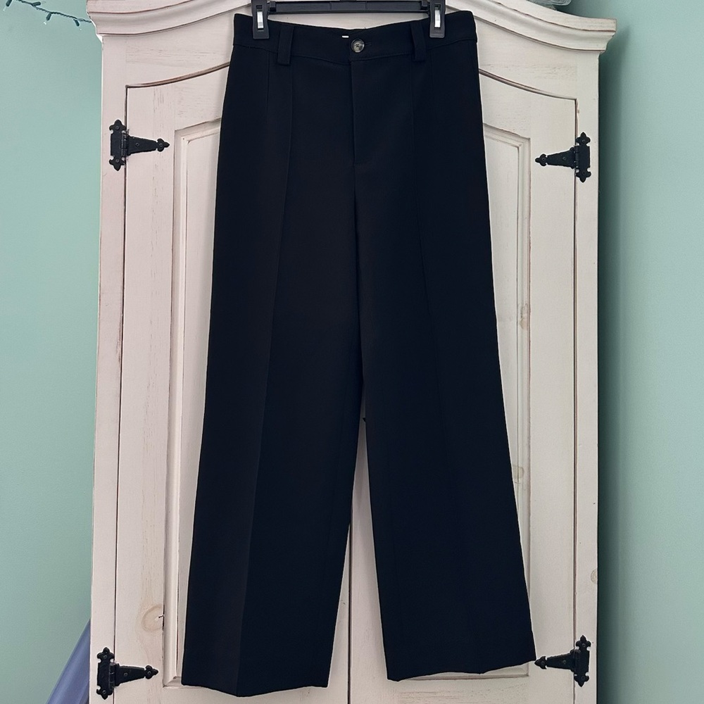 High waisted straight leg trousers